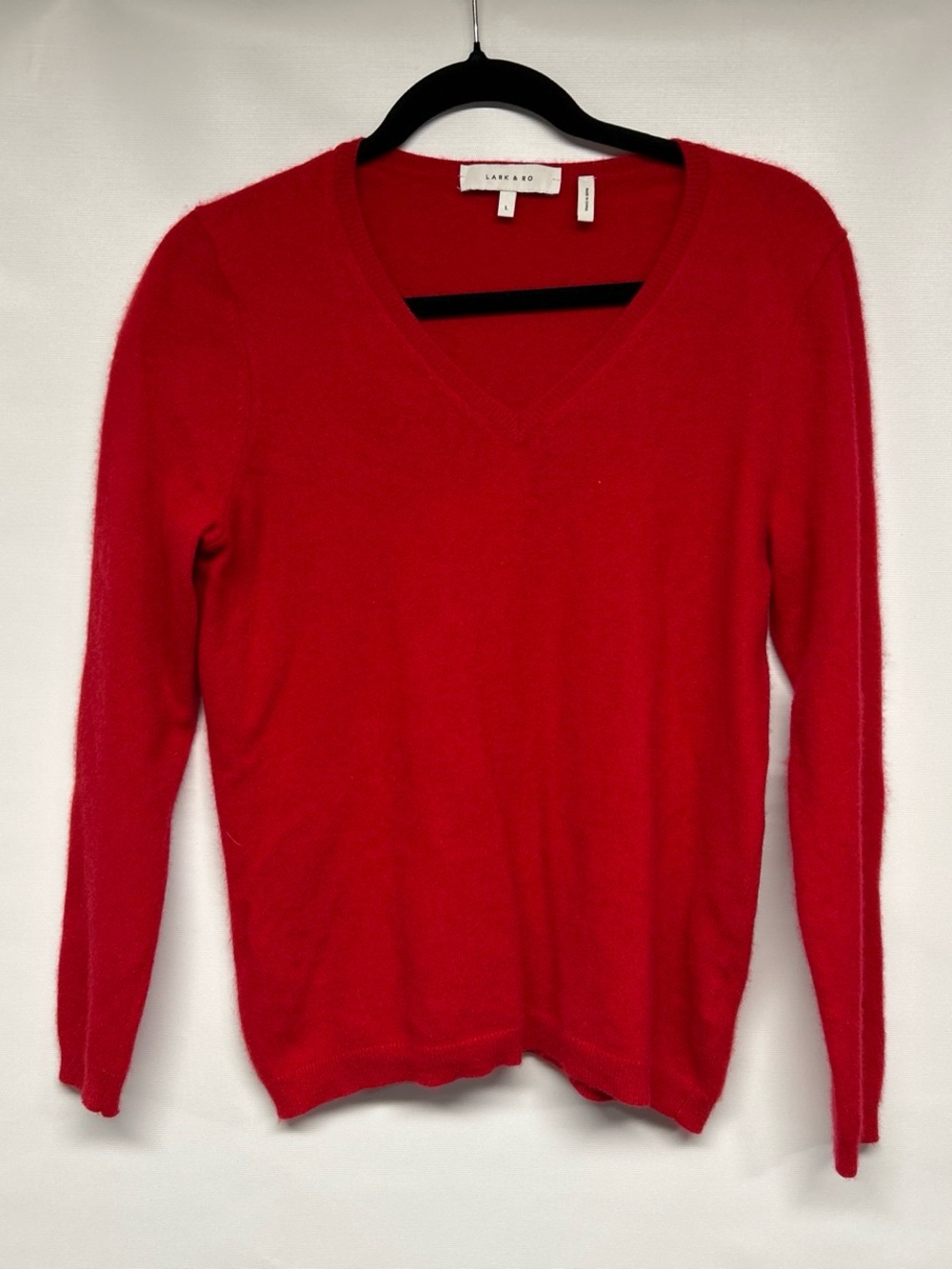 Lark & Ro Vibrant Red V-Neck Sweater